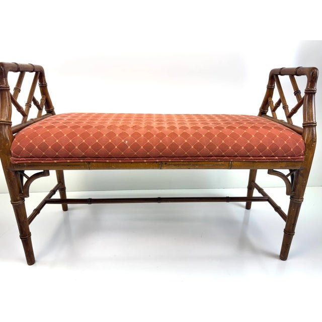 Mid-20th Century Faux Bamboo Hollywood Regency Bench by Century Chair Company For Sale - Image 14 of 16