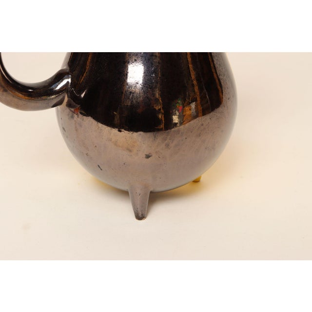 Vintage Vallauris Two Tone Gray and Yellow Ceramic Teapot by Auguste Lucchesi For Sale - Image 16 of 17