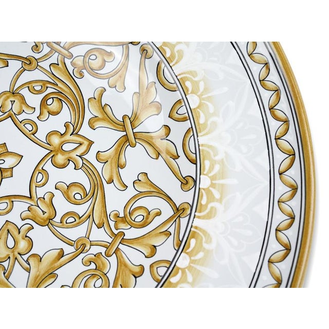 Contemporary White Damask Plate by Deblona For Sale - Image 3 of 11