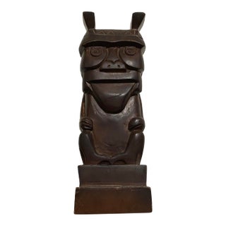 Mid 20th Century Large Carved North West Coast BearTotem Spirit of Strength, Family Protection For Sale