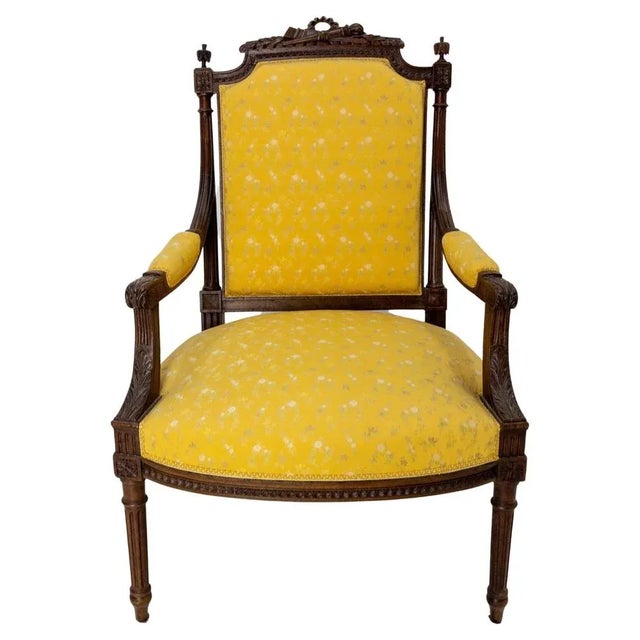 19th Century French Walnut Fauteuil Armchair For Sale - Image 10 of 10