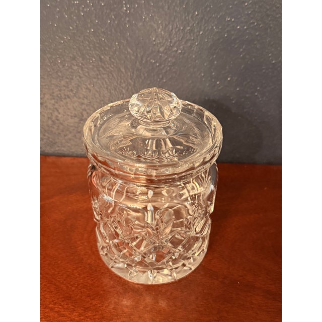 Late 20th Century Vintage Crystal Cut Glass Biscuit - Cookie - Candy Jar - Pineapple Cut For Sale - Image 5 of 14