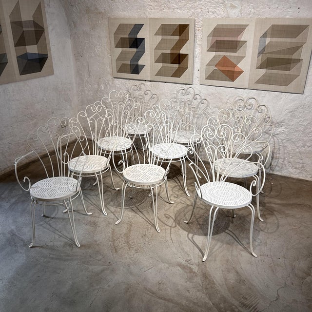 Mid-Century Modern Wrought Iron Garden Chairs by Lio Carminati, 1950s, Set of 10 For Sale - Image 18 of 18