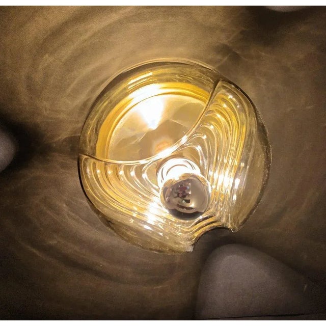 Vintage Italian wall lights with textured smoky Murano glass diffusers / Made in Italy, circa 1960s Measures: diameter 10...