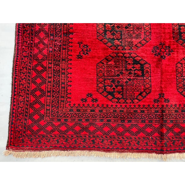 2000 - 2009 Vintage Afghan Khal Mohammad Aina Gul Bokhara Tribal Rug - 7'6" X 5'7" For Sale - Image 5 of 12