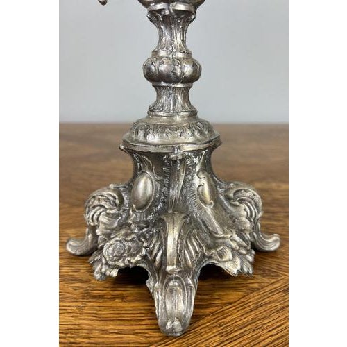 Vintage French Style Metal Candelabra For Sale - Image 10 of 12