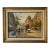 Vintage Parisian Street Scene Oil on Plywood – Framed For Sale