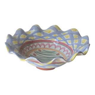 Mackenzie Childs 17.5” Extra Large Serving Bowl For Sale