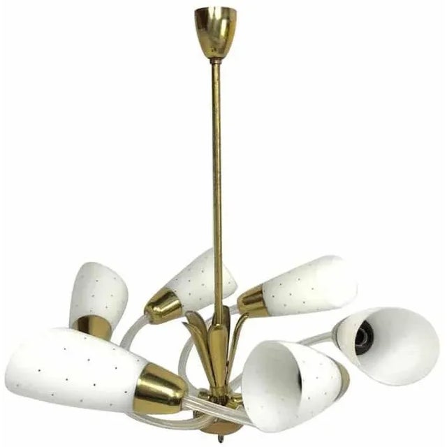 Gold Bohemian Chandelier from Napako, Czech, 1960s For Sale - Image 8 of 8