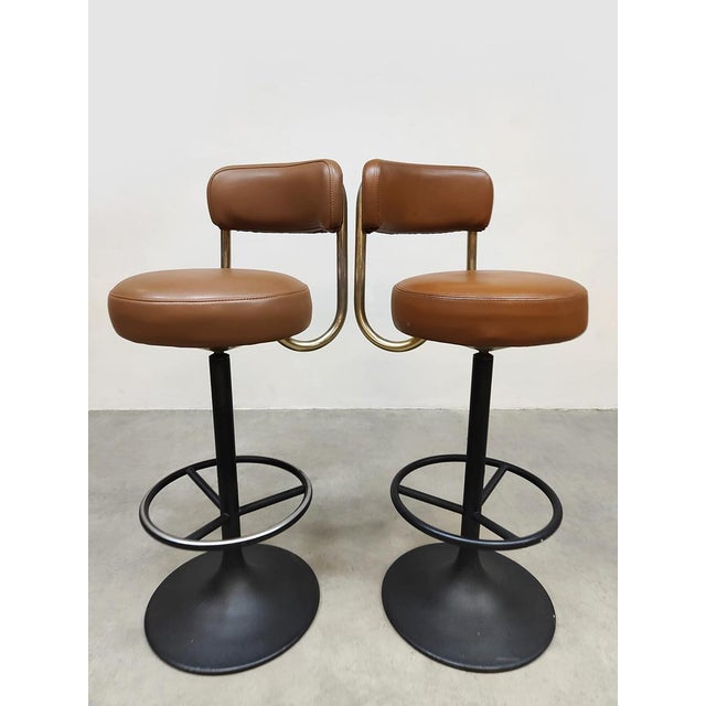 1960s Vintage Swedish Cobra Bar Stools by Börje Johanson, 1960s, Set of 5 For Sale - Image 5 of 7