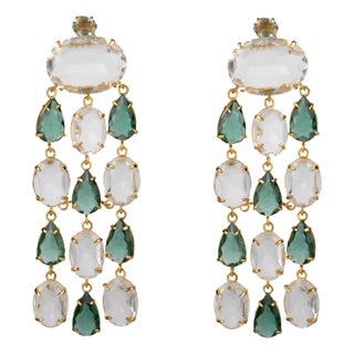 Mercedes Earrings (Light Green) (Clip On) For Sale