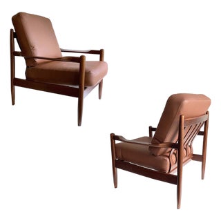 Danish Lounge Chairs in Teak and Leather from Magnus Olesen, Set of 2 For Sale