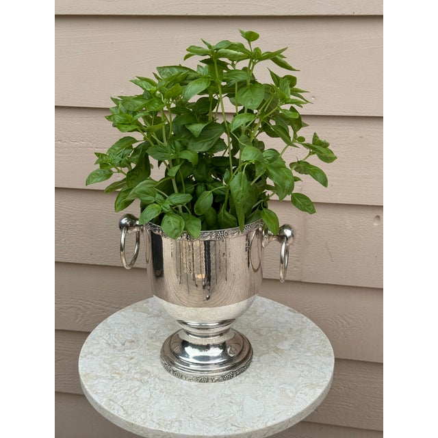 Modern Vintage Silver Plated Ice Bucket Champagne Chiller For Sale - Image 3 of 10