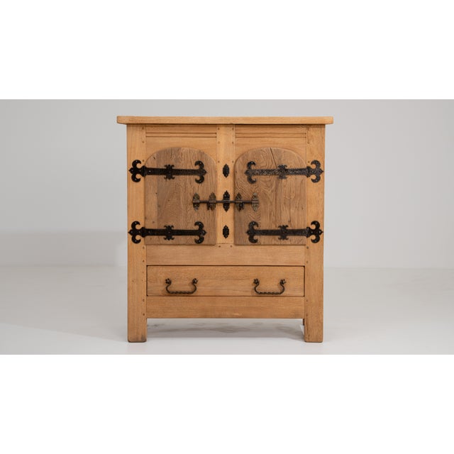 Oak Brutalist Buffet, Antique, France, Circa 1970 For Sale - Image 4 of 12