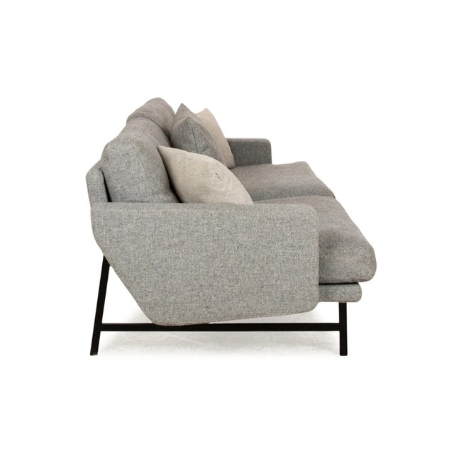 Textile Lissoni Fabric Three-Seater Hallingdal Grey Sofa from Fritz Hansen For Sale - Image 7 of 10