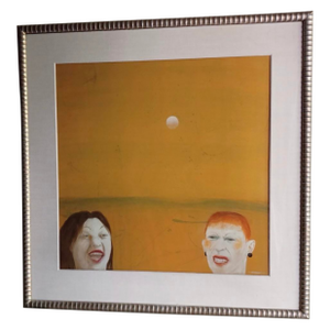 Expressionist Painting of Two Women by Robert R. Bradshaw, Signed, (38” X 38”)