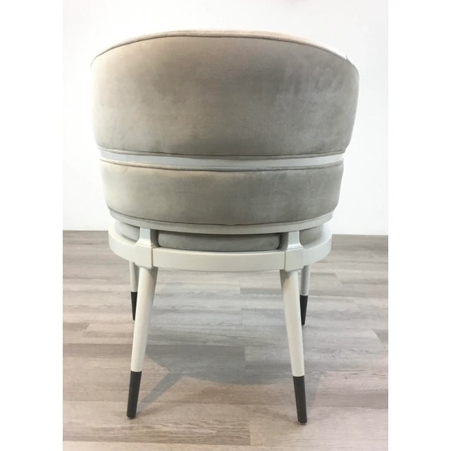 Caracole Signature Modern Gray Velvet Arm Chair For Sale In Atlanta - Image 6 of 7