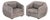 Pair of Mid-Century Modern Style Gray Suede Tub Chairs For Sale