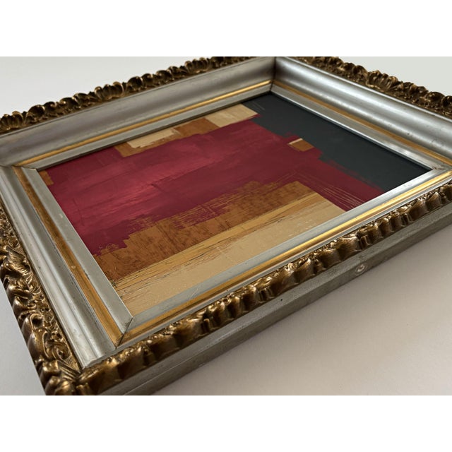 “Desire” Black Abstract Art in Vintage Frame, Transitional Living Room Art by JTS For Sale - Image 10 of 11