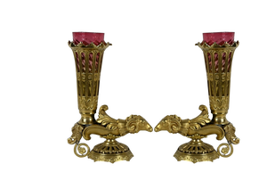 Bronze Rhythm Vases, Set of 2
