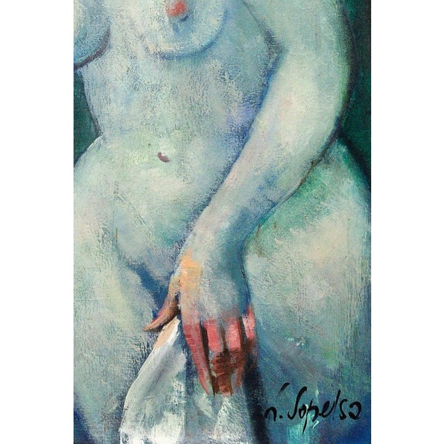 Luciano Sopelsa, Nude Nudo Al Tramanto, 1975, Oil Painting on Canvas, Framed For Sale - Image 9 of 18