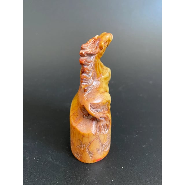 Antique Hand Carved Chinese Zodiac Horse Stone Seal For Sale In Las Vegas - Image 6 of 12