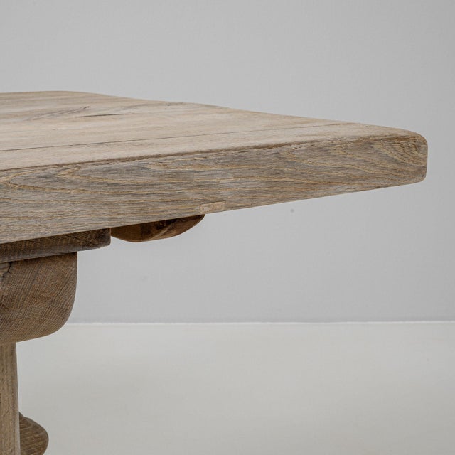French Mid 20th Century France Antique White Wood Dining Table For Sale - Image 3 of 11