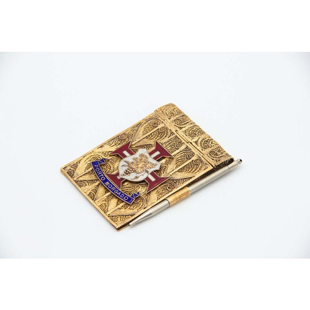 Gilded Silver Block Holder in Filigree Mesh For Sale - Image 4 of 4