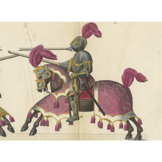 Jousting Tournament with Knights and Horses, 1842, Print For Sale - Image 4 of 7