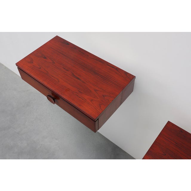 Mid-Century Modern Danish Wall-Mounted Nightstands in Walnut, 1960s, Set of 2 For Sale - Image 12 of 15