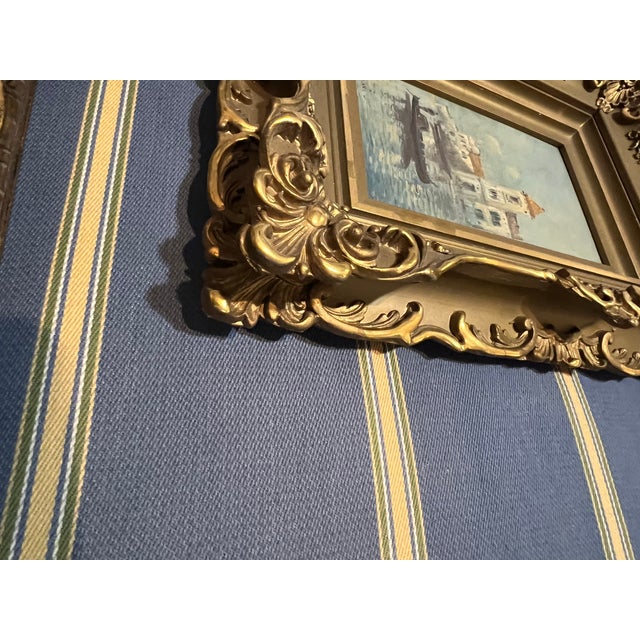 Mid 20th Century Brown Rooster Painting in Ornate Gold Frame For Sale - Image 10 of 12