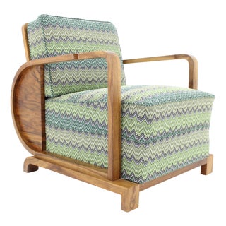 Art Deco Armchair in Walnut, Czechoslovakia, 1930s For Sale