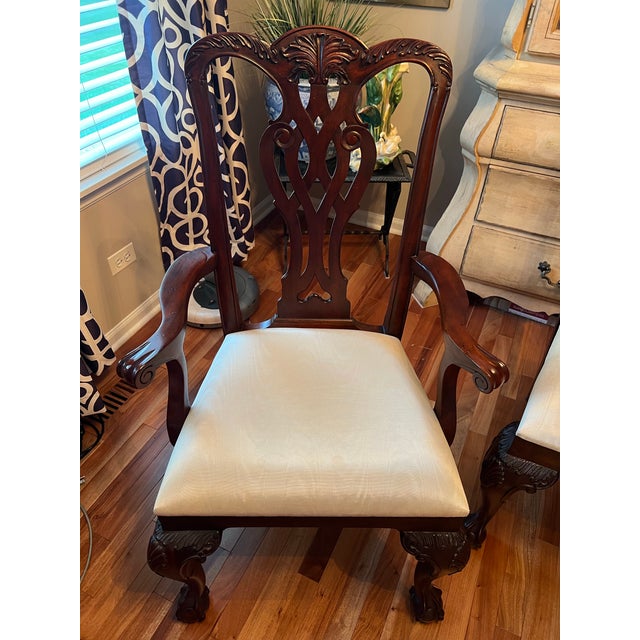 2000 - 2009 Vintage Maitland Smith Mahogany Ball & Claw Dining Chairs, Set of 4 For Sale - Image 5 of 12