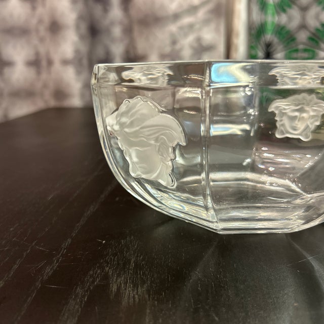 Versace Versace by Rosenthal Crystal Medusa Faceted Bowl For Sale - Image 4 of 12