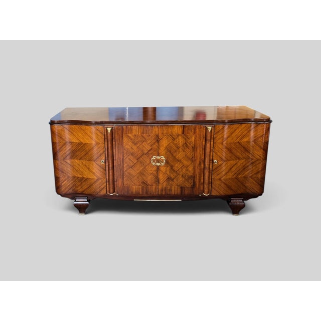 French Art Deco Sideboard in the Style of Jules Leleu, 1940s attributed to Jules Leleu For Sale - Image 11 of 18
