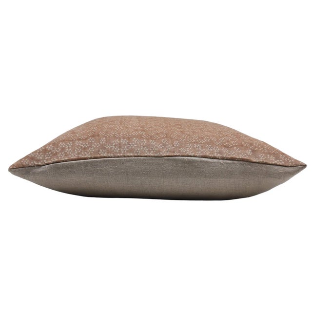Textile Block Print Decorative Pillow Cover 18x18 Inch- Thick Linen, Ola Vrishti For Sale - Image 7 of 8
