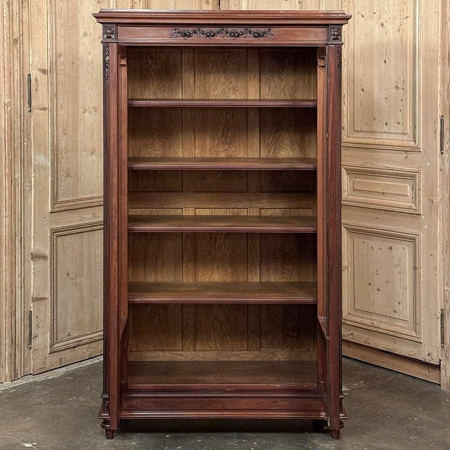 19th Century French Louis XVI Walnut Bookcase For Sale - Image 14 of 18