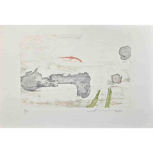 Hsiao Chin, Abstract Composition, Etching, 1977 For Sale