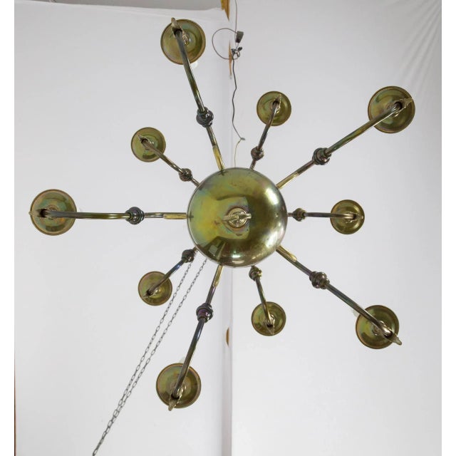 Dutch Baroque 2-Tier Brass Scroll Candlestick Chandelier For Sale In San Francisco - Image 6 of 13