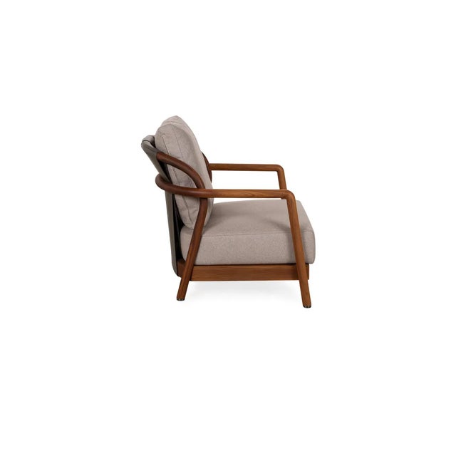 Crono Lounge Chair in Grey Fabric and Wood from Flexform For Sale - Image 9 of 12