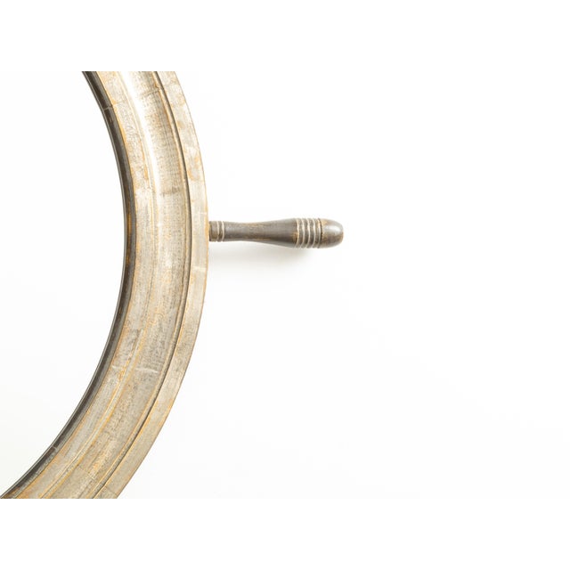 Mid 20th Century English Midcentury Period Ship Wheel Shaped Mirror with Distressed Patina For Sale - Image 5 of 7