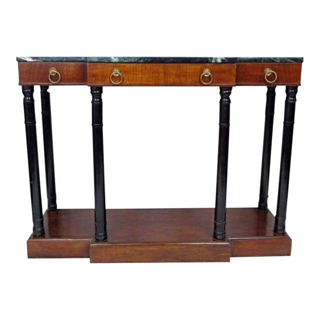 Baker Neoclassical Mahogany Marble Top Console Table Chairish