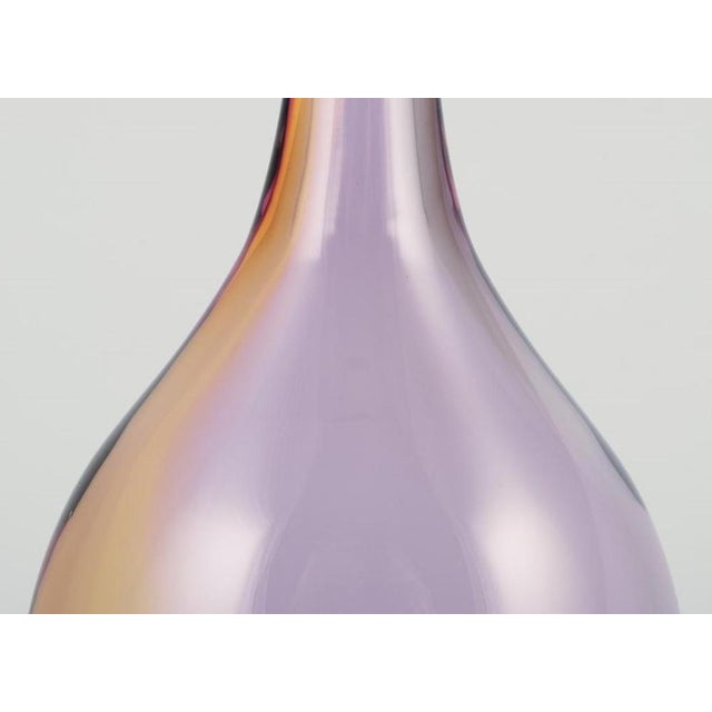 Large Slim-Necked Art Glass Vase from Kosta Boda, Sweden, 1980s For Sale - Image 4 of 10