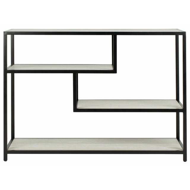 Geometric Console Table in Beige & Black For Sale - Image 9 of 9