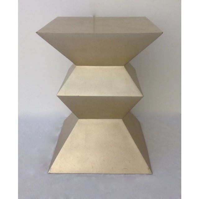 Hollywood Regency C.1970's-80's Sirmos Silver-Leaf "Cubist" Dining Table Base For Sale - Image 3 of 11