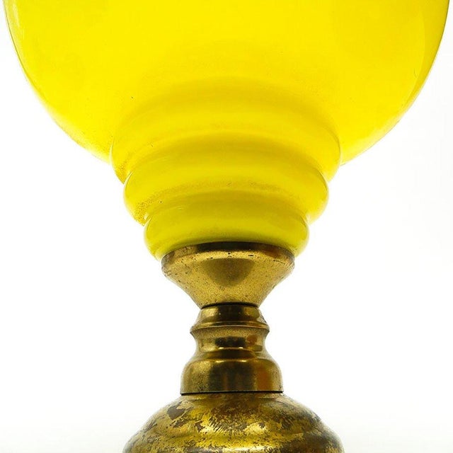 Yellow Mid-Century Postmodern Pendant Lamp from Polam, 1970s For Sale - Image 8 of 16
