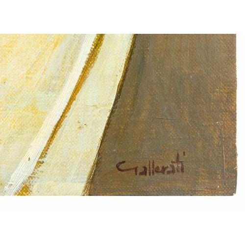 Alberto Gallerati, Couple, 1970s, Oil Painting on Plywood For Sale - Image 3 of 5