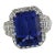 18k White Gold Emerald Cut Tanzanite Diamond Ring, Size 6.5 For Sale