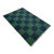 Handmade Woolen Flat Weave Rug, Forest Green and Greyish Blue Checker Board Dhurrie - 5'x8' For Sale