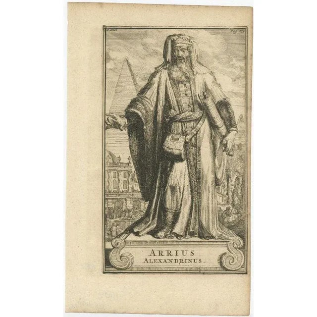Antique portrait titled 'Arrius Alexandrinus'. Portrait of Arius. Arius was a Christian presbyter in Alexandria, Egypt of...